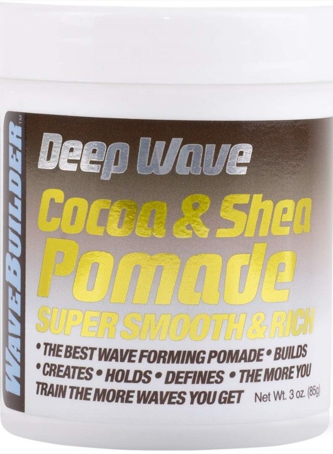 WaveBuilder Cocoa & Shea Pomade | Super Smooth & Rich Formula Promotes Healthy Hair Waves, 3 Oz