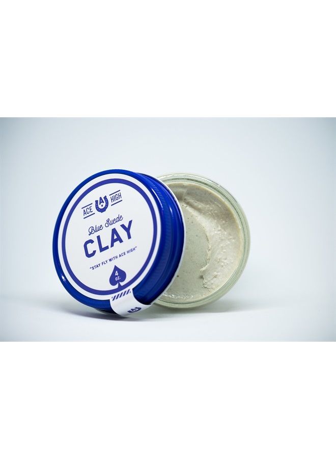 Blue Suede Hair Clay, Strong Hold, Satin to Matte Finish, Adds Texture and Thickness, 4oz