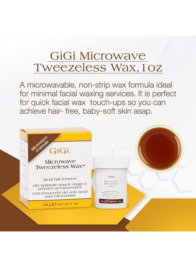 Microwave Tweezeless Wax - Non-Strip Facial Hair Remover, 1 oz