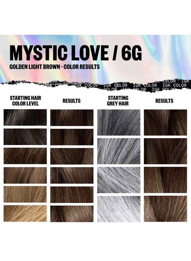 Permanent Color Kit Mystic Love Golden Light Brown 6G | Easy Application + Strengthen + Shine | Vegan + Cruelty Free + Ammonia Free | 4.75 Oz