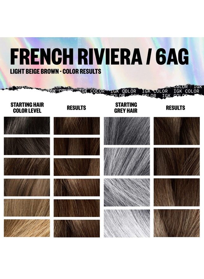 Permanent Color Kit French Riviera Light Beige Brown 6Ag | Easy Application + Strengthen + Shine | Vegan + Cruelty Free + Ammonia Free | 4.75 Oz