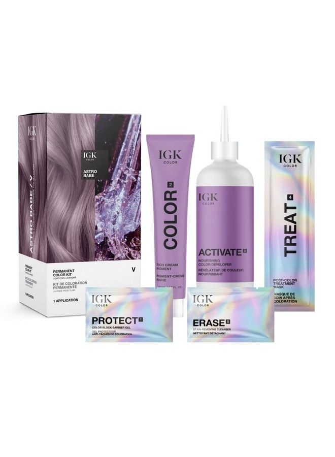 Permanent Color Kit Astro Babe Light Cool Lavender V | Easy Application + Strengthen + Shine | Vegan + Cruelty Free + Ammonia Free | 4.75 Oz