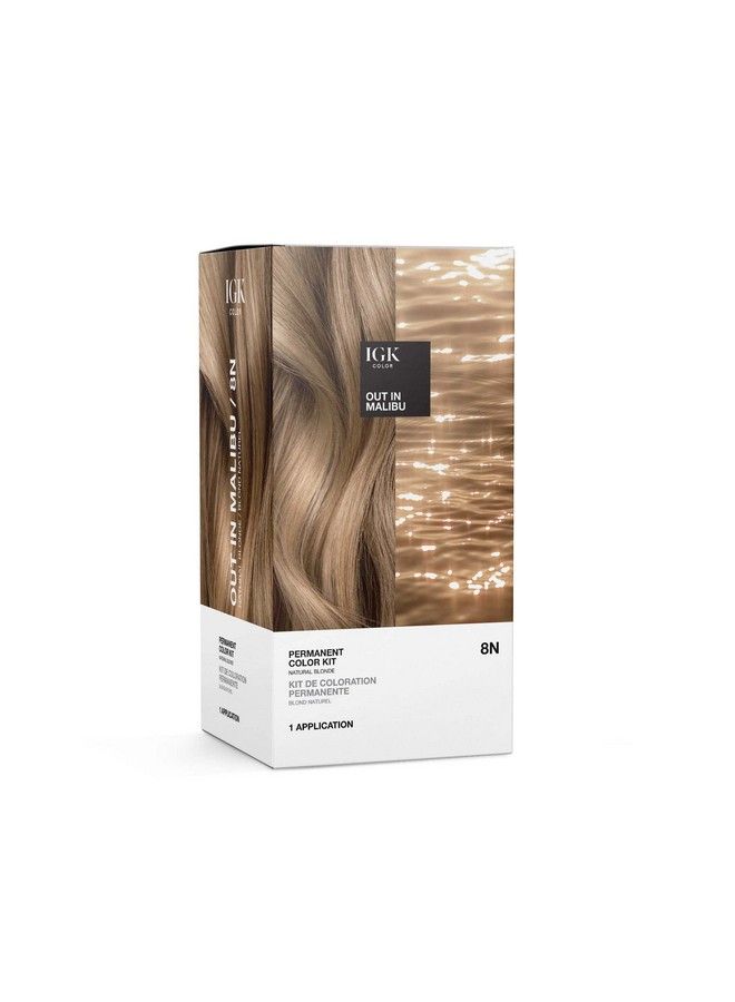 Permanent Color Kit Out In Malibu Natural Blonde 8N | Easy Application + Strengthen + Shine | Vegan + Cruelty Free + Ammonia Free | 4.75 Oz