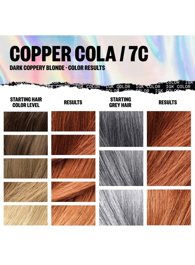 Gk Permanent Color Kit Copper Cola Dark Coppery Blonde 7C ; Easy Application + Strengthen + Shine ; Vegan + Cruelty Free + Ammonia Free ; 4.75 Oz