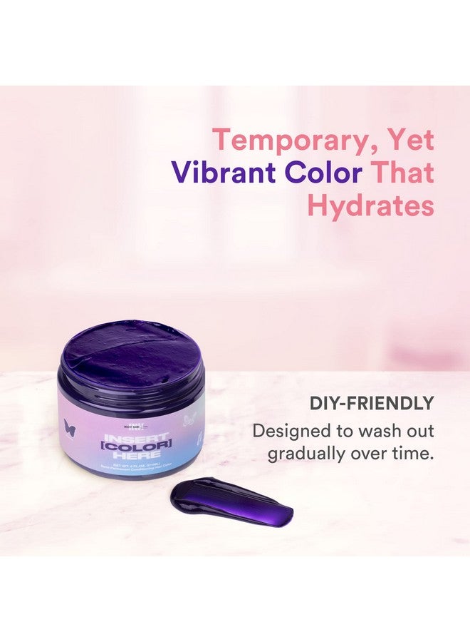 Semi Permanent Hair Color Amethyst Color Depositing Conditioner Temporary Hair Dye Tint Conditioning Hair Mask Safe Purple Hair Dye 6Oz