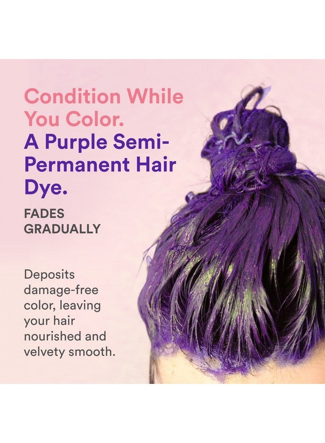 Semi Permanent Hair Color Amethyst Color Depositing Conditioner Temporary Hair Dye Tint Conditioning Hair Mask Safe Purple Hair Dye 6Oz