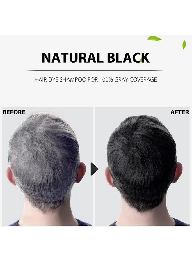 Instant Black Hair Shampoo 3 In 1 Natural Black Hair Dye Shampoo With Herbs Cover Greys Hair For Men & Women Permanent Black Hair Color Ammonia Free Herbal Black Hair Dye 400Ml (Black)