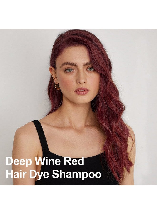 Hair Dye Shampoo 3 In 1 Deep Wine Red Hair Dye 16.9 Fl Oz Deep Wine Red Hair Shampoo Semipermanent Hair Color Shampoo 100% Gray Hair Coverage Effect In 5 Minutes Lasts 30 Days (Deep Wine Red)