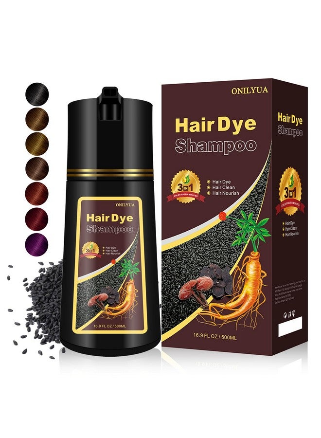 Chestnut Brown Hair Dye Shampoo 3 In 1 Hair Color Shampoo Brown For Men & Women Hair Colors In Minutes Longlasting Hair Dye Shampoo For 100% Gray Hair Coverage Hair Dye 500Ml (Chestnut Brown)