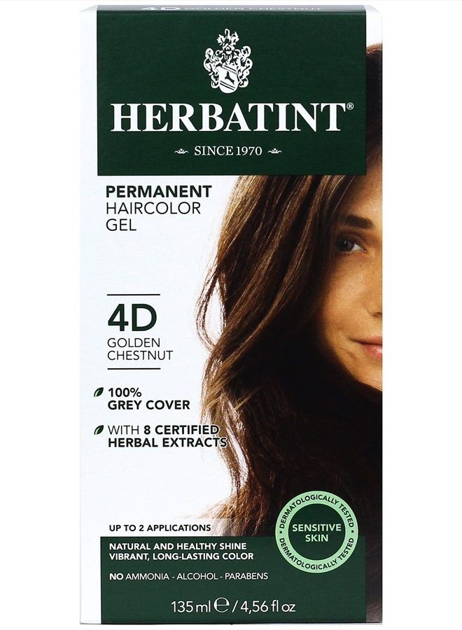 Permanent Hair Color Gel, 4d Golden Chestnut, 4 Oz (095216)