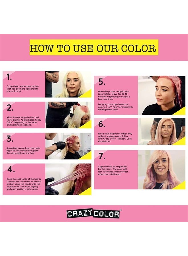 Hair Dye - Vegan and Cruelty-Free Semi Permanent Hair Color - Temporary Dye for Pre-lightened or Blonde Hair - No Peroxide or Developer Required (SKY BLUE)