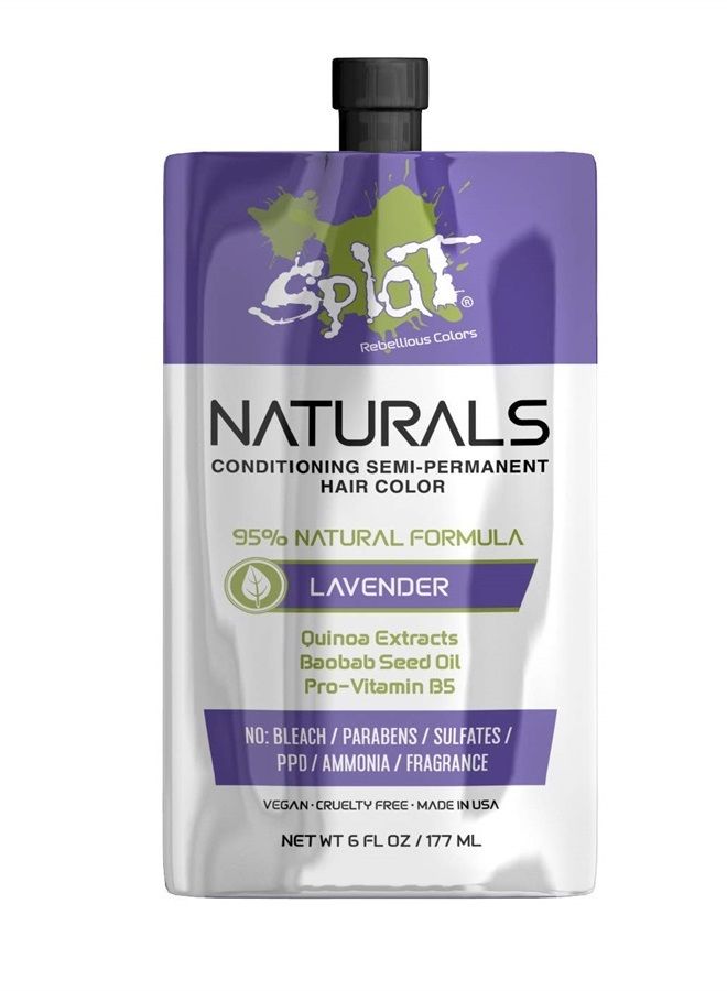 Naturals, Semi-Permanent Lavender Hair Dye : 100% Vegan, Cruelty-Free, No Bleach Required, Free of Ammonia, PPD, Parabens & Sulfates - 6 Oz