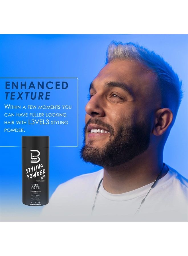 Level 3 Styling Powder - Natural Look Mens Powder - Easy to Apply with No Oil or Greasy Residue (Small - 30 Grams)