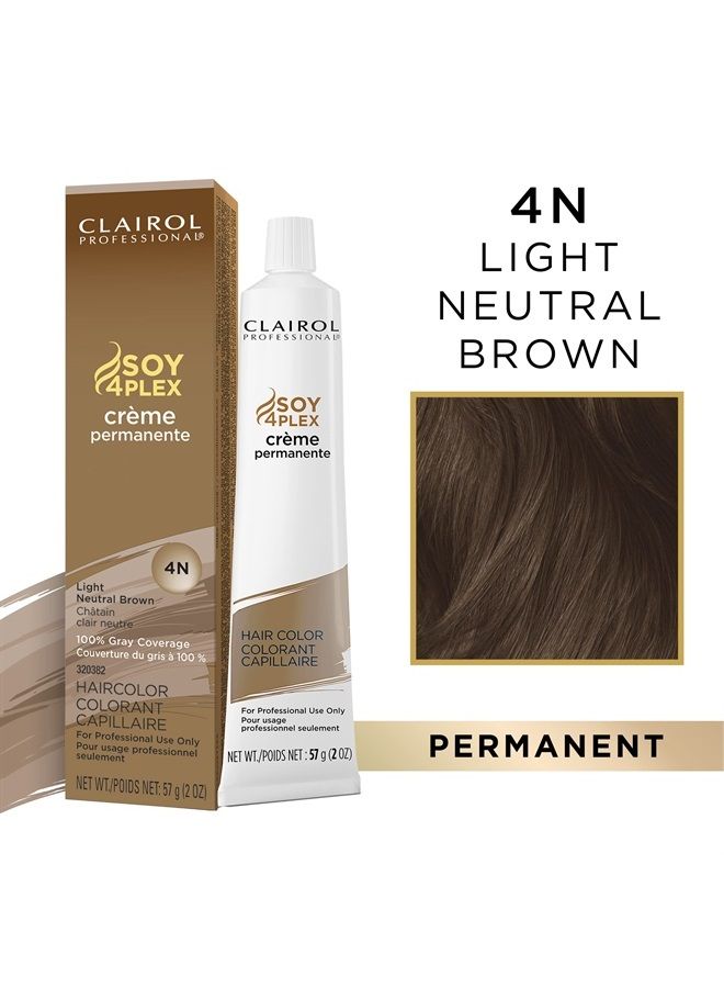 Permanent Crème, 4n Light Neut Brown, 2 oz