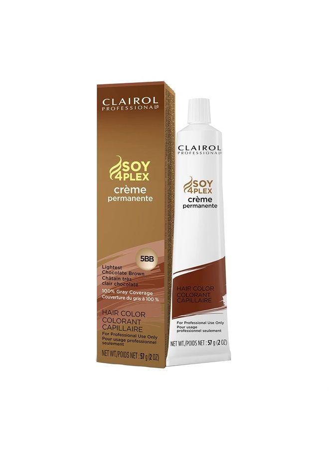 Clairol Profesional Permanent Crème, 5BB Lightest Chocolate Brown, 2oz