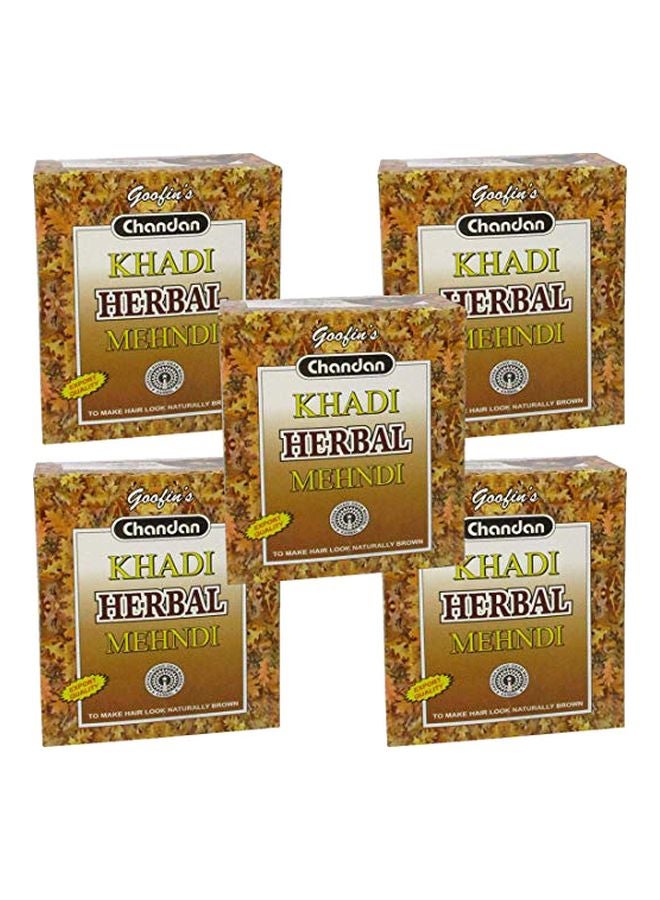 5-Piece Herbal Mehndi Set Brown 80grams