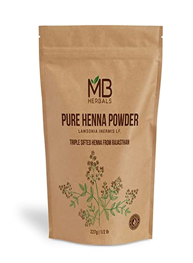 100% Natural & Pure Henna Powder 227 Gram | 8 Oz / 0.5 Lb | For Natural Orange-Red Hair Color | Triple Sifted | Raw | Non-Radiated |100% Pure Rajasthan Henna From Marwar Region