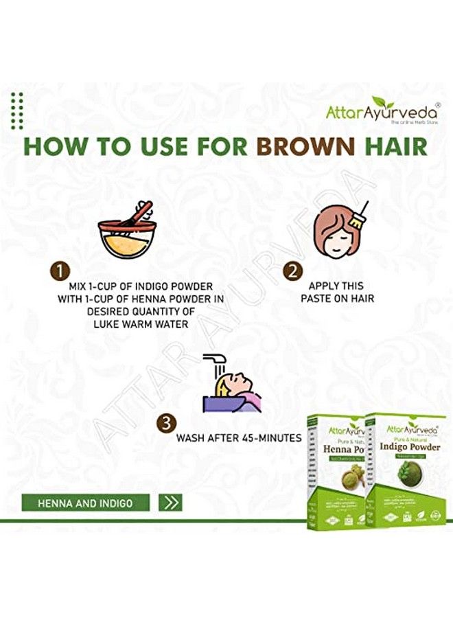 l Dye for Black Hair (Henna Leaves powder Indigo leaves powder combo pack) (200 grams + 200 grams = 400 grams total)