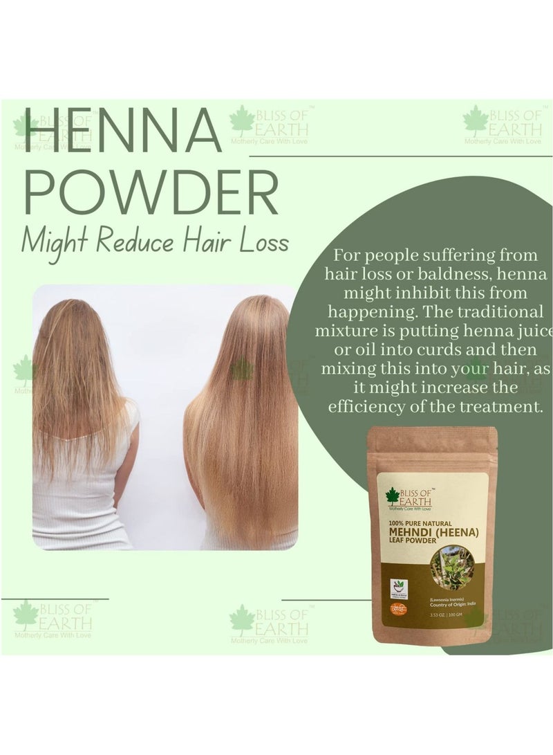 100% Pure & Natural Henna Powder 3X100GM Natural Hair Color Shiny Hair Mehandi Powder