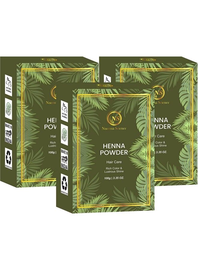 Henna Powder Organic Natural For Black Shiny Healthy Hair(100 Gm Each Pack Of 3) 300 Gm