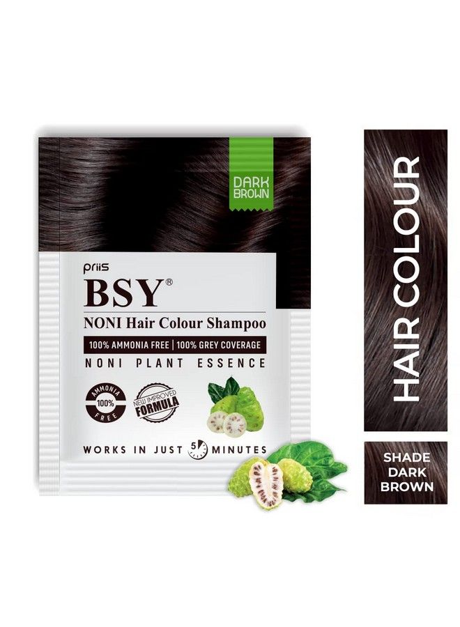 Noni Hair Color Shampoo Hair Dye 20Ml X 6 Sachets Dark Brown (Pack Of 1)