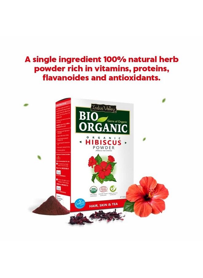 Bio Organic Natural And Pure Fenugreek Powder (Methi Powder) With Hibiscus Powder ; Hibiscus Rosasinensis For Skin Care & Hair Care (100G*2=200G)