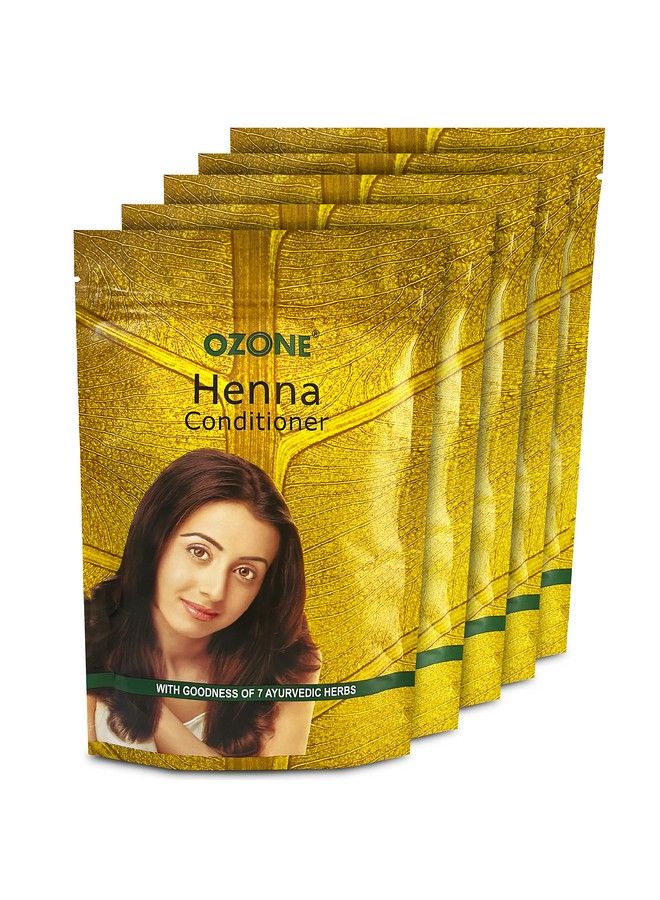 Henna (Mehndi) Powder ; Enriched With Bhringraj Amla Reetha Methi & Shankapushpi ; For Naturally Colored Hair Hair Growth Clean Healthy & Bouncy Hair ; 100Gm (Pack Of 5)