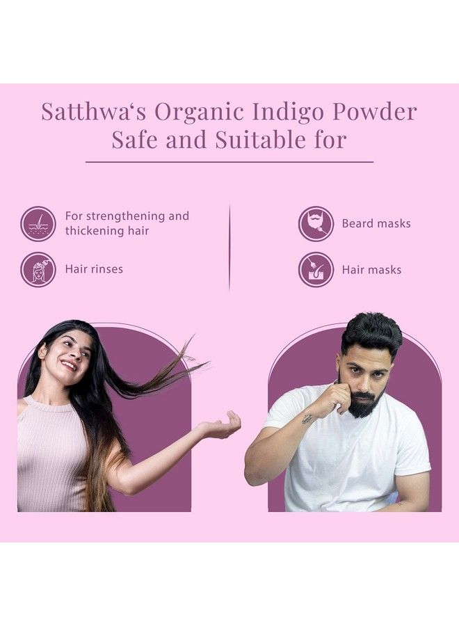 Organic Indigo Powder ; 227Gm ; 100% Pure And Natural (Indigofera Tinctoria) ; For Deep Rich Black Hair Colour And Covering Greys