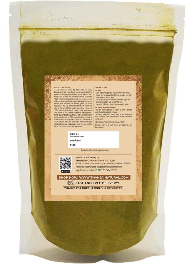 500G Henna Powder For Hair Colour And Growth ; Triple Filtered Henna Powder (250 Gm X 2)