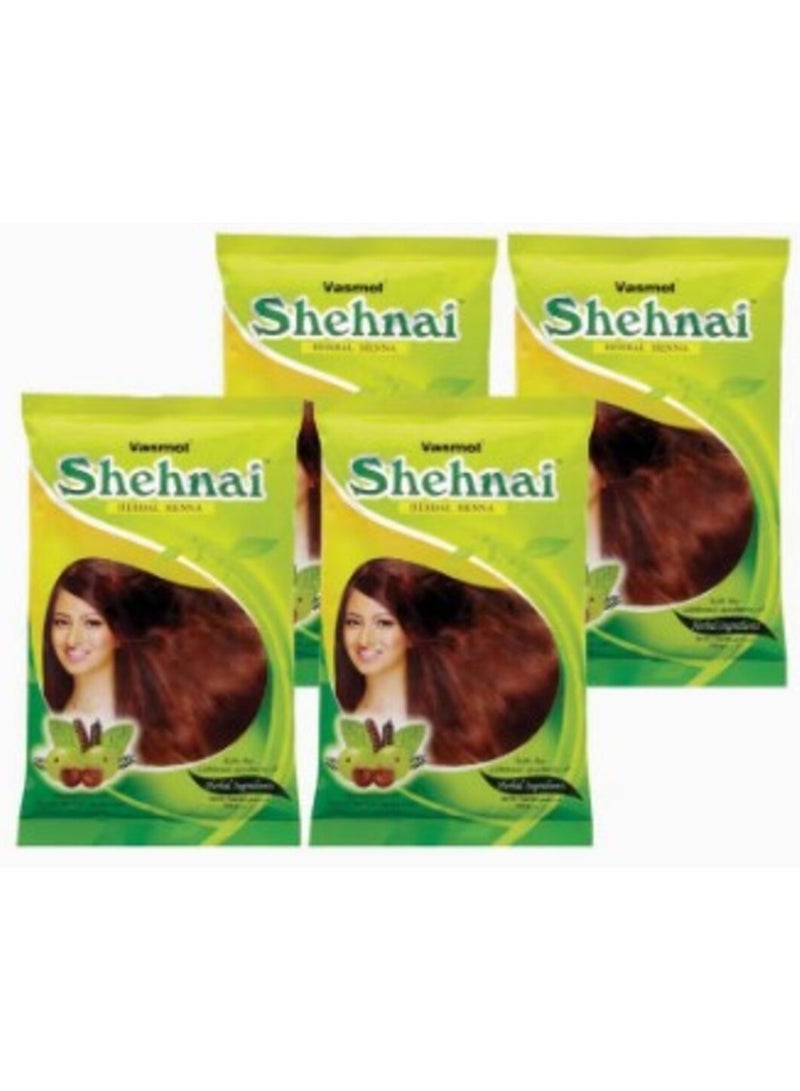 4-Piece Shehnai Herbal Henna Powder Set Black 4 x 150grams