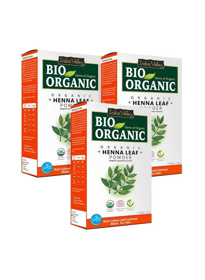 Bio Organic Red Henna Leaf Powder Triple Pack (100 * 3= 300G)