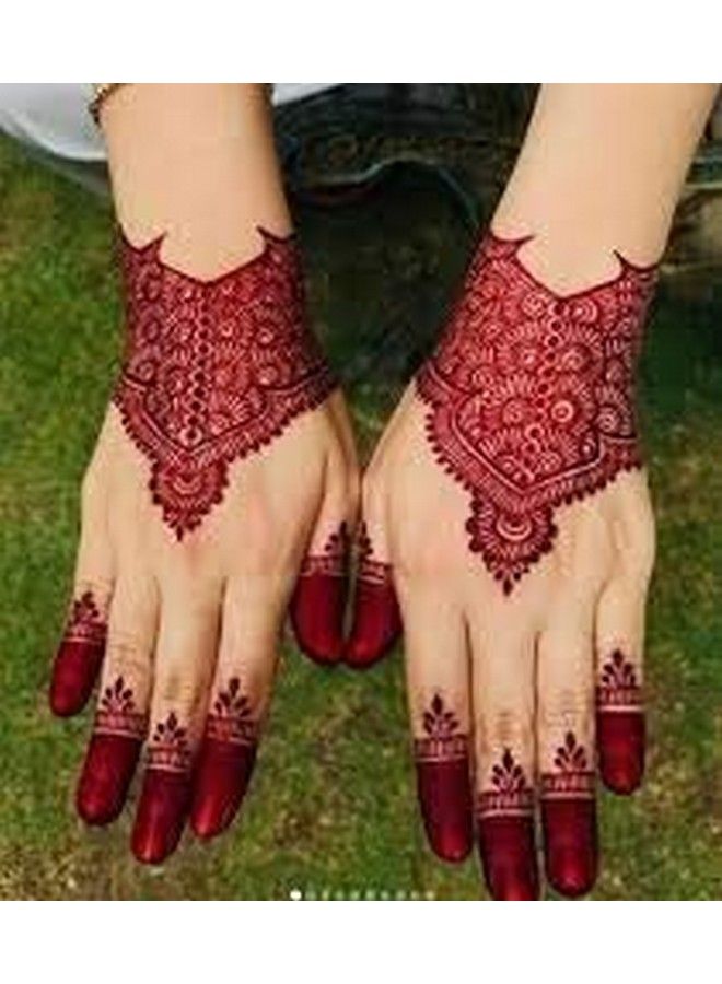 Henna Instant Tatto Outline Mehendi/No Chemicals Dyes Color Paste Cone (Red48 Piece)