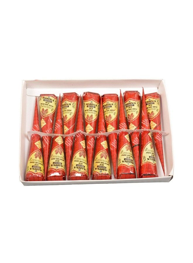 Henna Instant Tatto Outline Mehendi/No Chemicals Dyes Color Paste Cone (Red48 Piece)