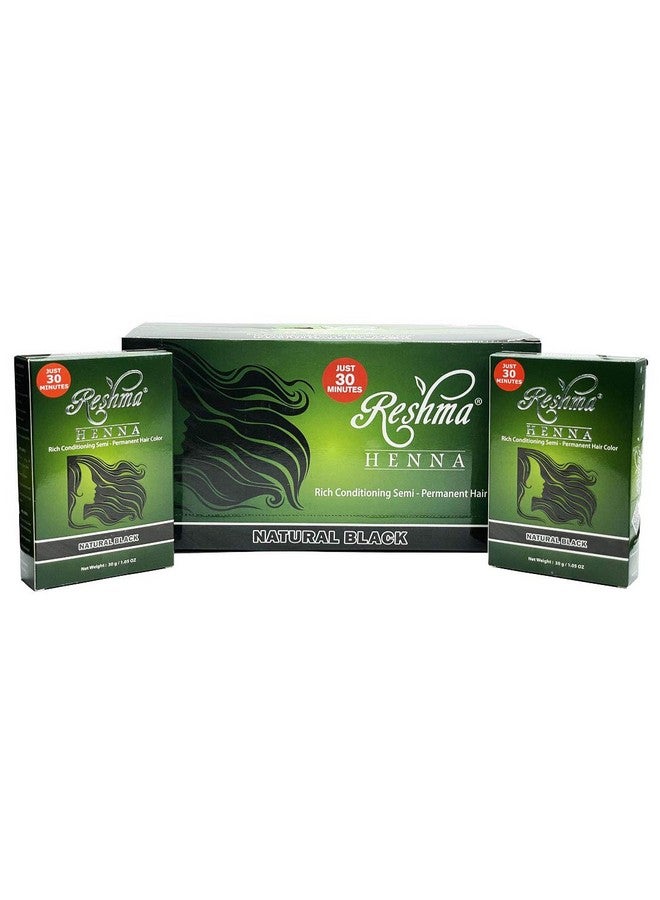 30 Minute Henna Hair Color Infused With Natural Herbs For Soft Shiny Hair Henna Hair Color/Dye 100% Gray Coverage Semi Permanent Ayurveda Hair Products (Black Pack Of 12)