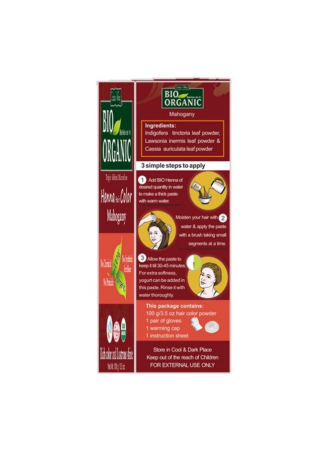 Henna Hair Color For Hair Conditioning & Coloring Pack Of 2 (200Gm) (Mahogany)