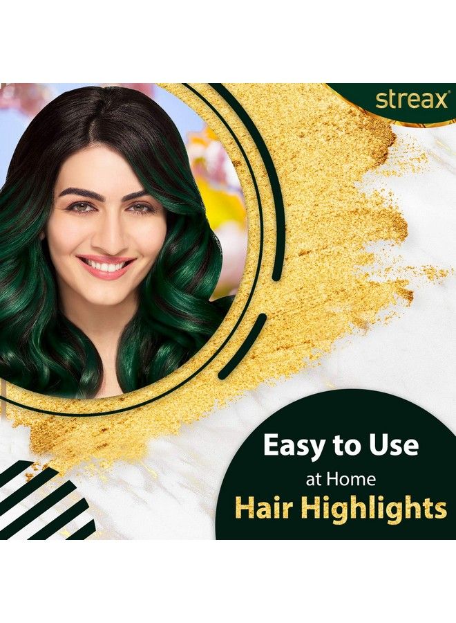 Ultralights Hair Color Highlighting Kit For Women & Men 60Ml (Pack Of 2) ; Gem Collection Green Emerald ; Contains Walnut & Argan Oil ; Shine On Conditioner ; Longer Lasting Highlights