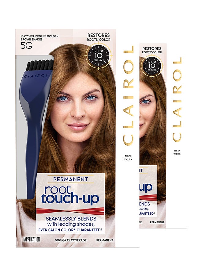 Pack Of 2 Permanent Easy Root Touch-Up 5G Kit Medium Golden Brown 6.37X2.4X2.4inch