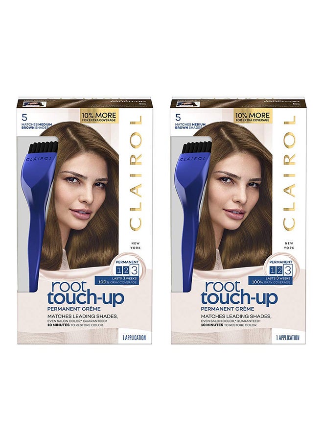 Pack Of 2 Easy Root Touch-Up Permanent Cream Medium Brown 6.37X2.4X2.19inch