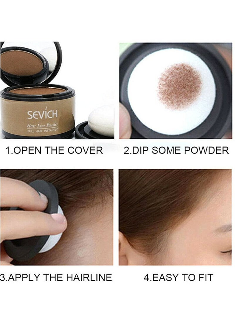 1pc Hairline Powder, Waterproof Hair Fiber Instant Hair Shadow, Portable Quick Magical Hair Fluffy Powder, Hair Color Dye Forehead Hair Line Filling Powder for Bald Spot Cover Up, (Black A)