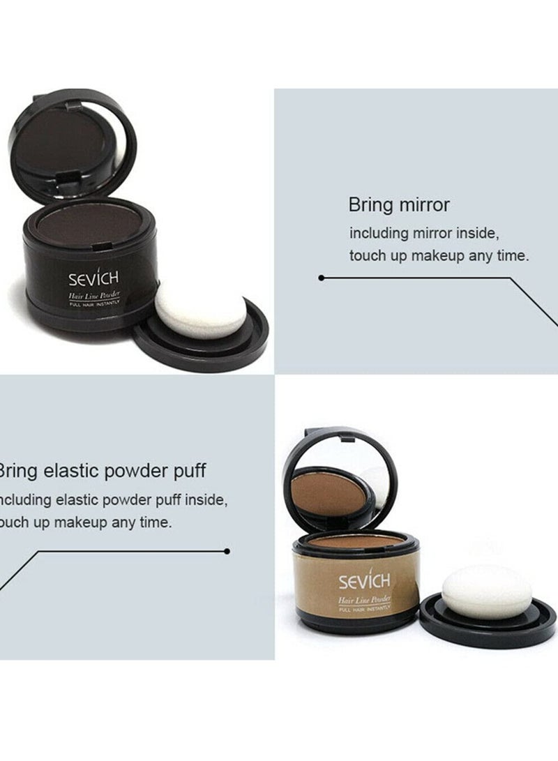 1pc Hairline Powder, Waterproof Hair Fiber Instant Hair Shadow, Portable Quick Magical Hair Fluffy Powder, Hair Color Dye Forehead Hair Line Filling Powder for Bald Spot Cover Up, (Black A)