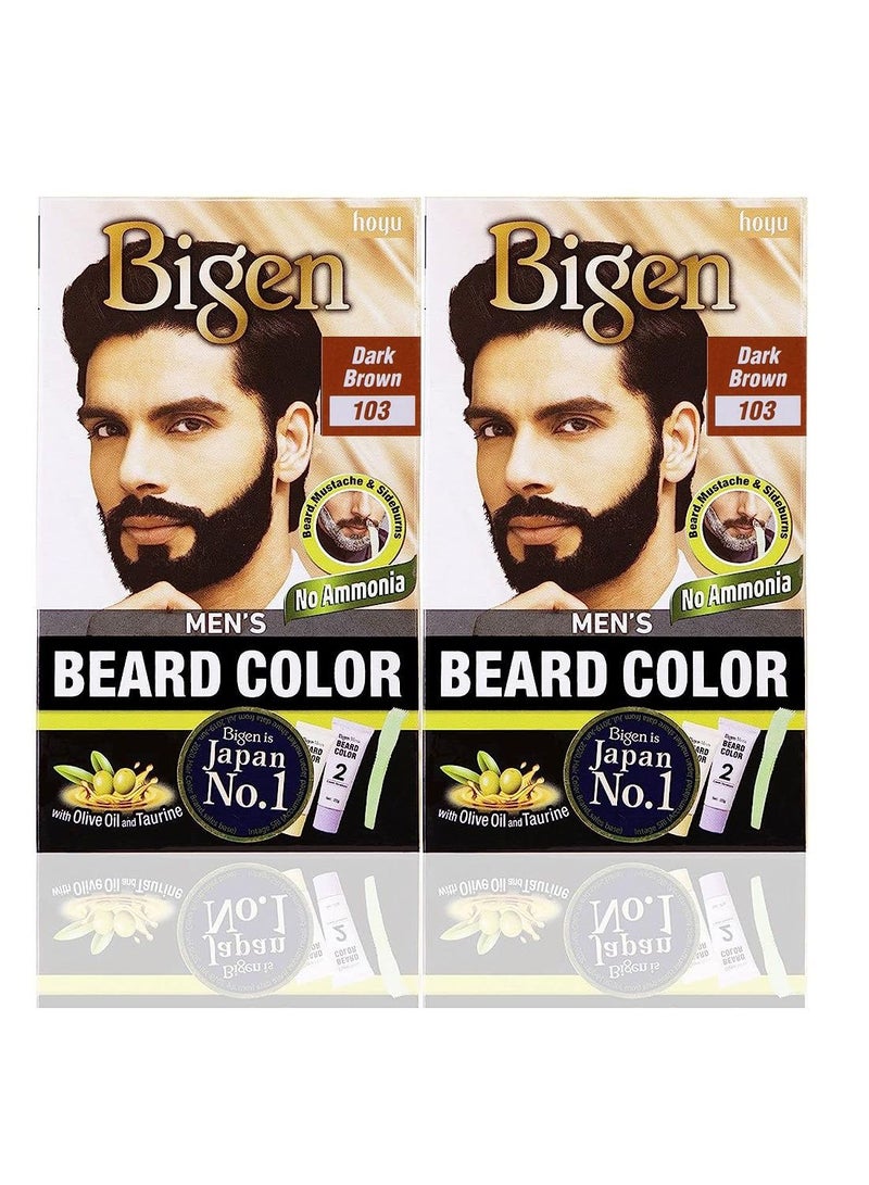 Bigen Men's Beard Color    2 Pc B103 - Dark Brown