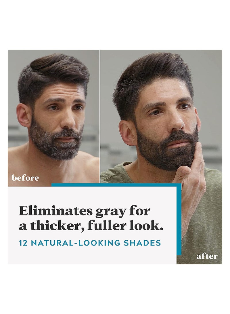 Just For Men Mustache & Beard Brush-In Color Gel, Dark Brown (Pack of 3, Packaging May Vary)