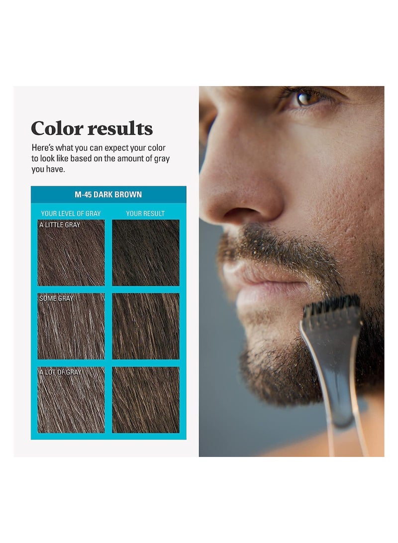 Just For Men Mustache & Beard Brush-In Color Gel, Dark Brown (Pack of 3, Packaging May Vary)