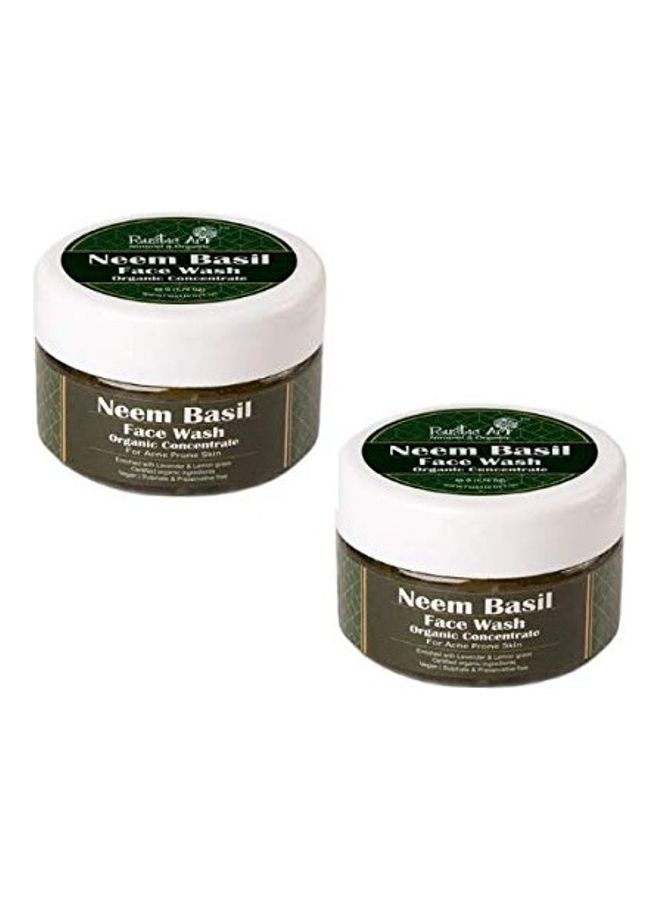 Pack Of 2 Organic Neem Basil Face Wash Clear 50grams