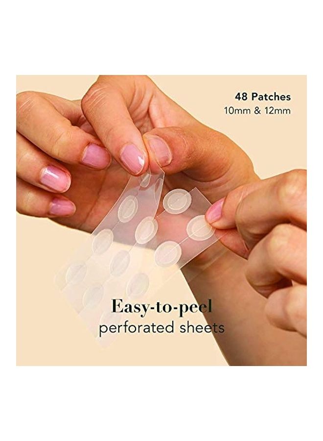 48-Piece Acne Pimple Healing Patches White 1.2cm