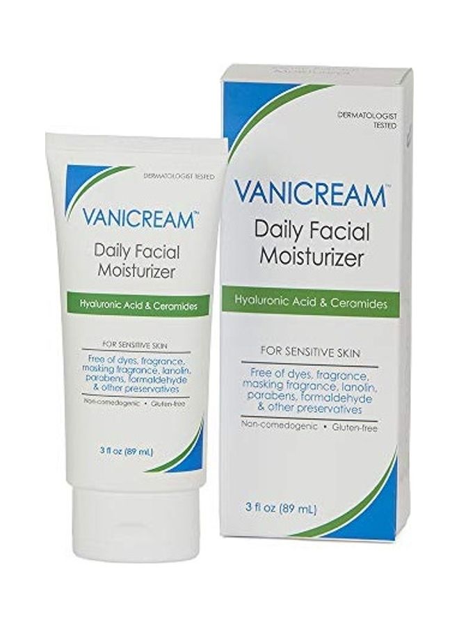 Facial Moisturizer With Hyaluronic Acid For Sensitive Skin White