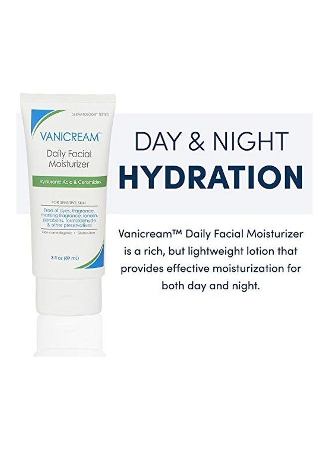 Facial Moisturizer With Hyaluronic Acid For Sensitive Skin White