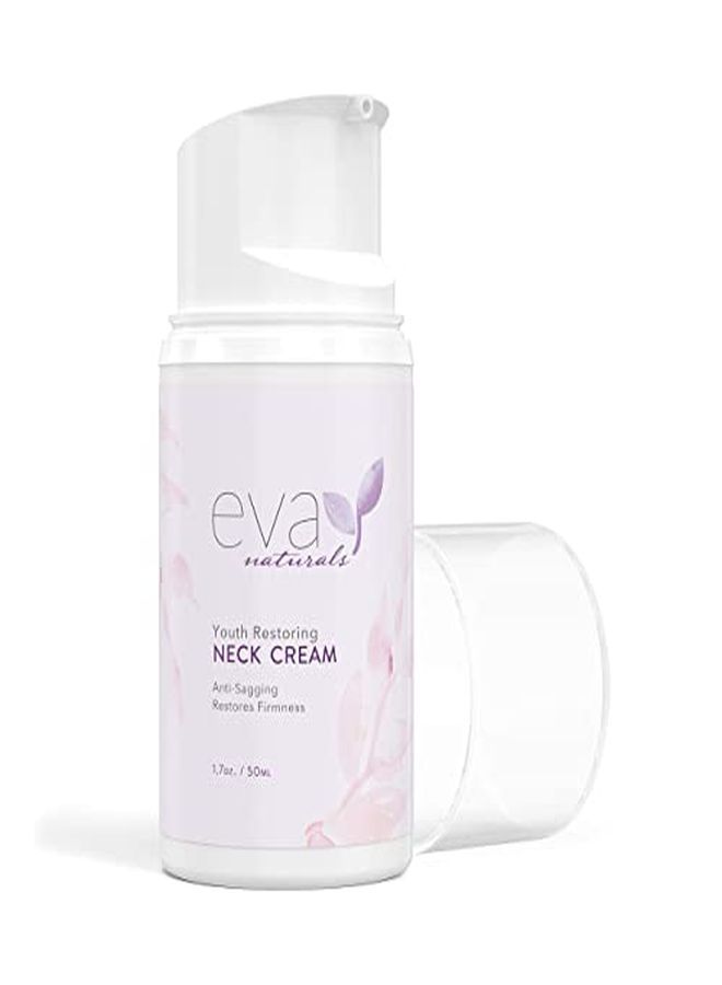 Cream By Eva Naturals (1.7 Oz) Airless Pump Firming Lotion For Sagging Neck, Face, And Décolleté Fights Wrinkles And Promotes Elasticity And Youthful Skin With Vitamin C