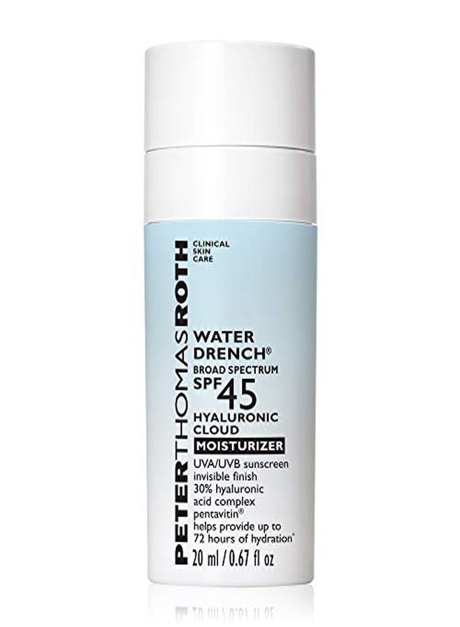 Peter Thomas Roth Water Drench Broad Spectrum Spf 45 Hyaluronic Cloud Moisturizer Spf Moisturizer For Face Lightweight And Waterresistant 067 Fluid Ounces