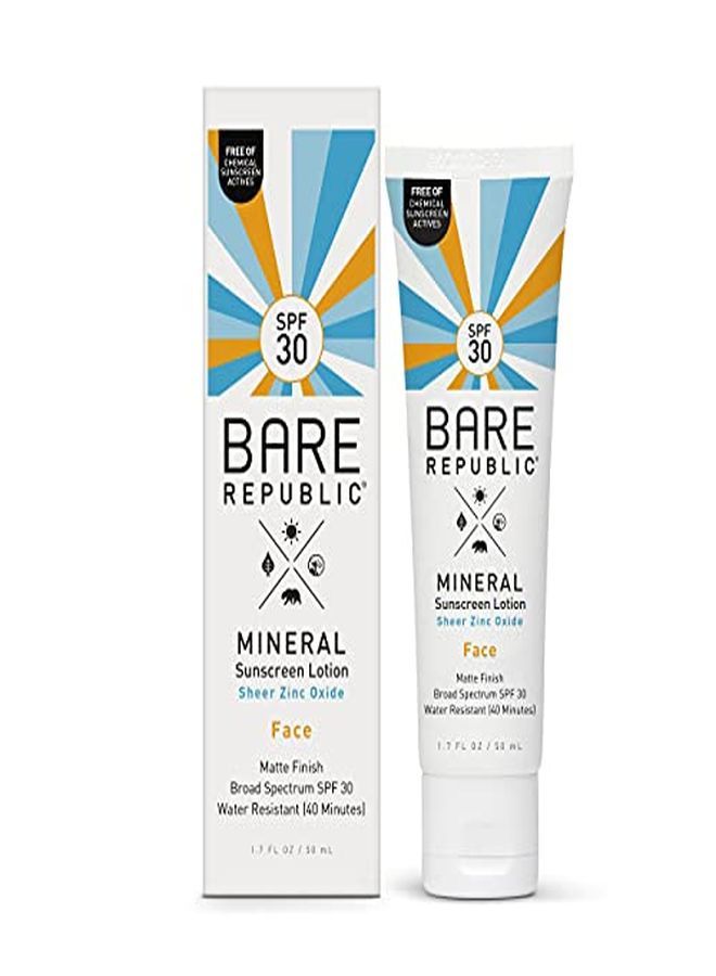 Mineral Sunscreen & Sunblock Face Lotion With Zinc Oxide, Broad Spectrum Spf 30, Reef Friendly, 1.7 Fl Oz